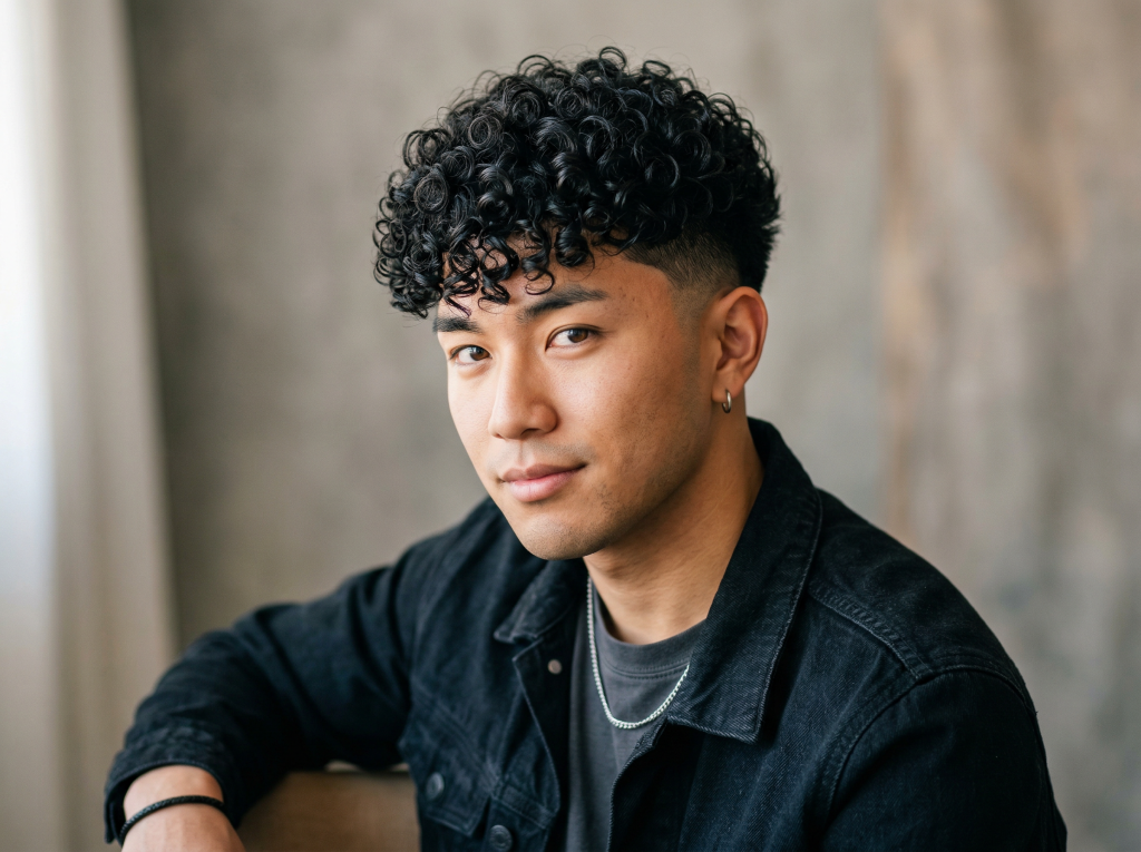 スペインパーマ メンズパーマ メンズヘア 松山美容室 愛媛美容室 カールパーマ 短髪パーマ メンズスタイル