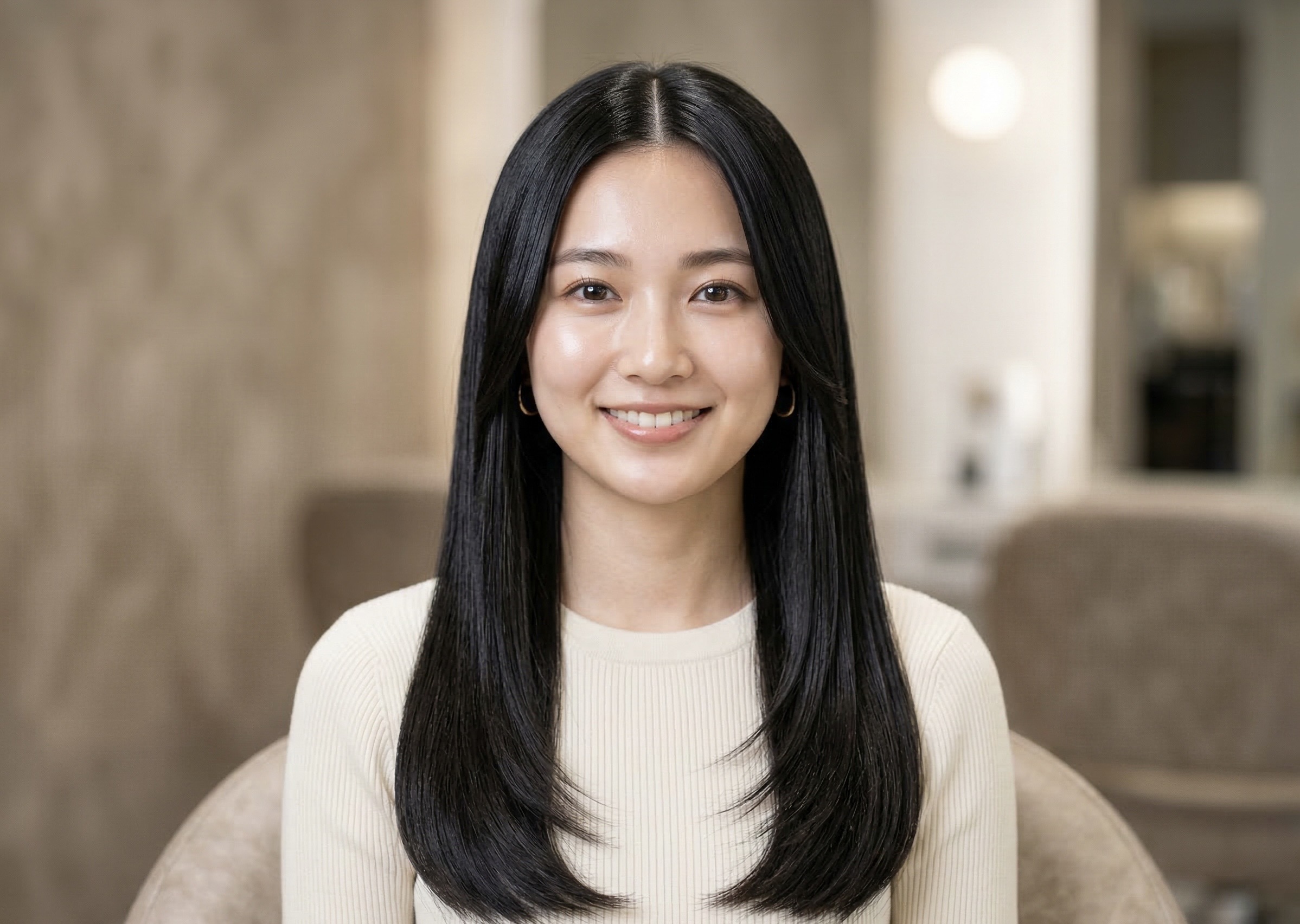 縮毛矯正 ナチュラルストレート ロングヘア 美髪 ストレートヘア 松山美容室 愛媛美容室 髪質改善