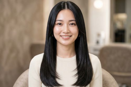 縮毛矯正 ナチュラルストレート ロングヘア 美髪 ストレートヘア 松山美容室 愛媛美容室 髪質改善