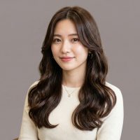 松山市の美容室BLUEMOSQ TOKYOで施術した韓国風波巻きパーマのロングヘアスタイル